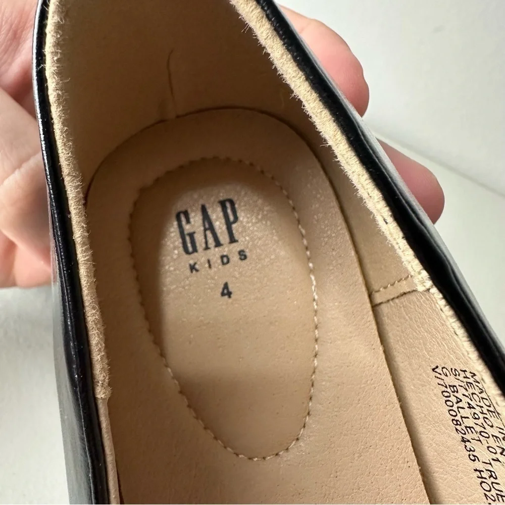 Gap Kids Girls True Black Neutral Dressy Casual Bow Tie Ballet Flats Size 4
